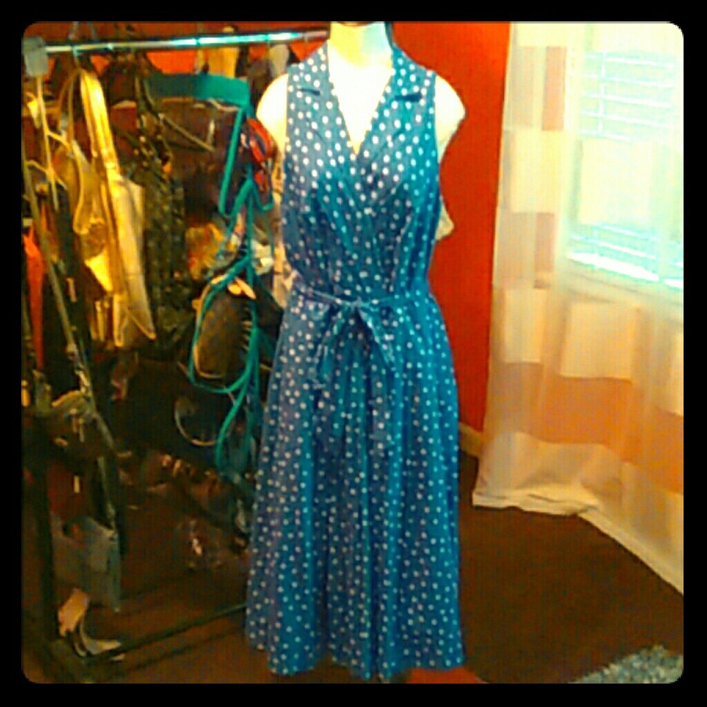 Black Label by Evan Picone Polka Dot dress